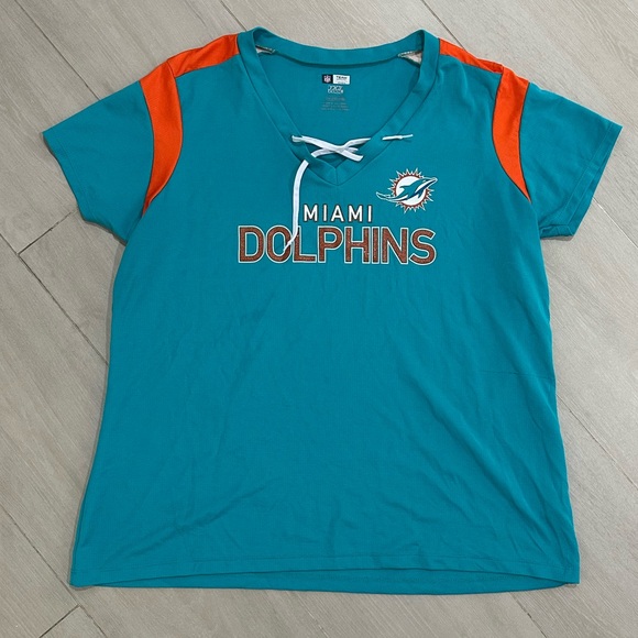 Tie-Front Miami Dolphins T-Shirt - Picture 1 of 3